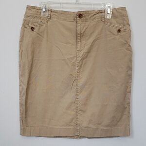 Ralph Lauren Skirt Womens 10 Khaki Tan Pencil Classic Preppy Office Corpcore